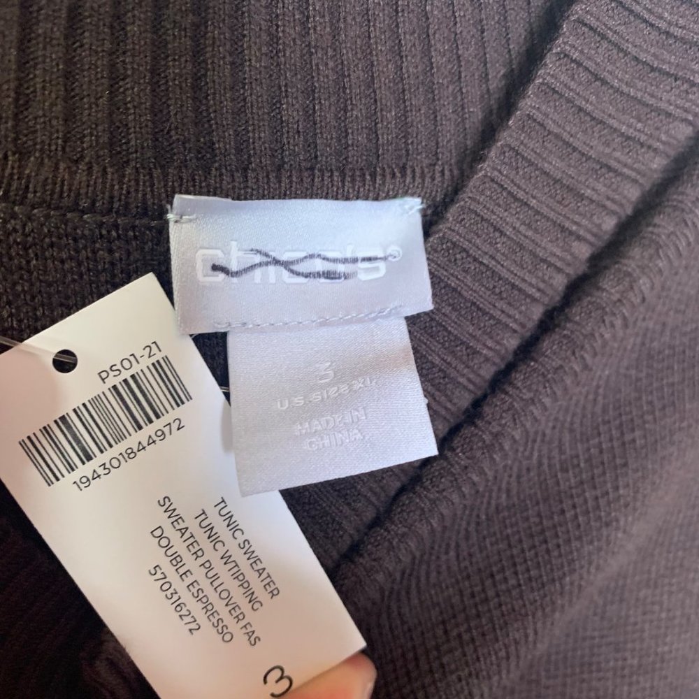 Chico's Side Button Tunic Sweater With Contrastin… - image 2